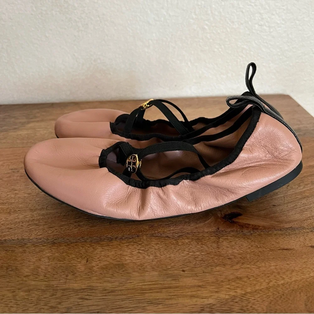 Tory Burch SOFT SCRUNCH BALLET Flat
NAPPA LEATHER GROSSGRAIN 
MEADOWSWEET Sz 8.5 - Picture 5 of 12